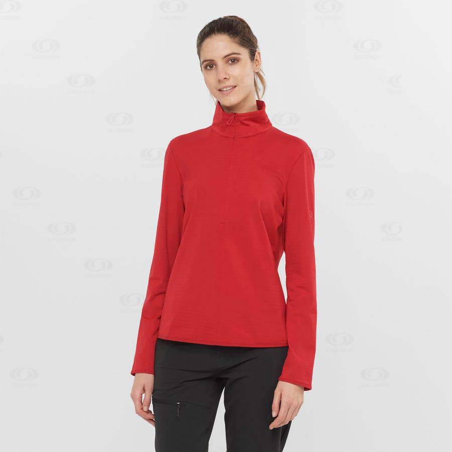 Red Salomon ESSENTIAL LIGHTWARM Women's Hoodie | US-N2422