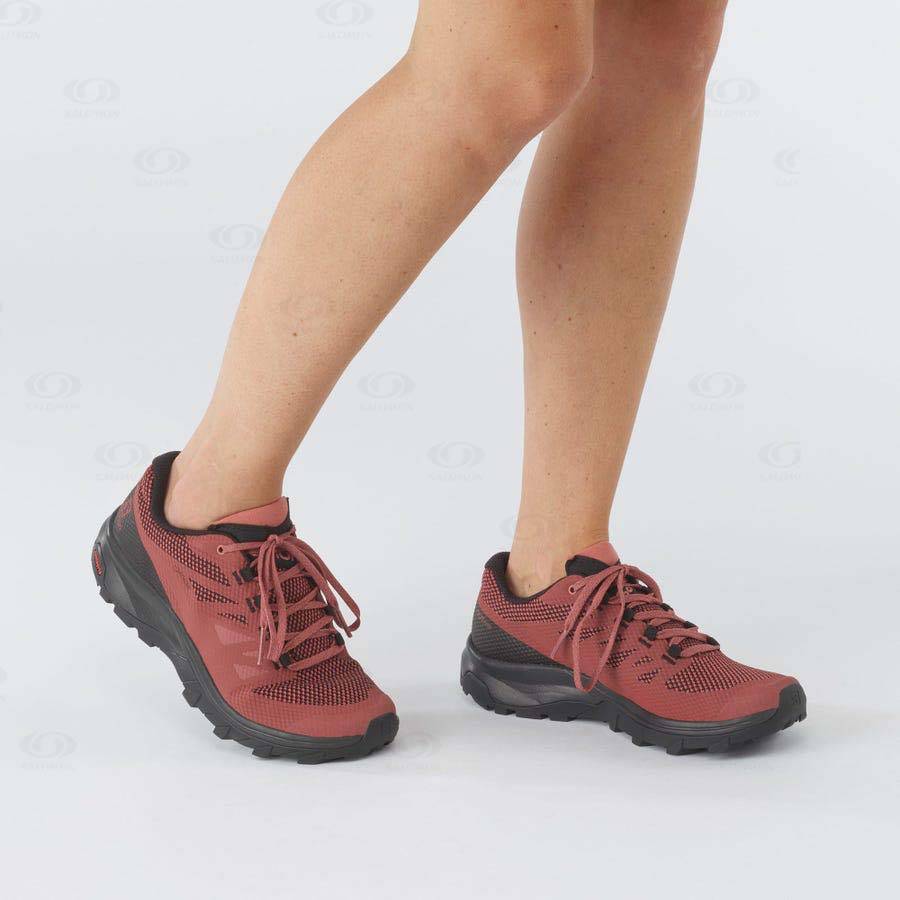 Red Salomon OUTLINE GORE-TEX Women's Hiking Shoes | US-L1676