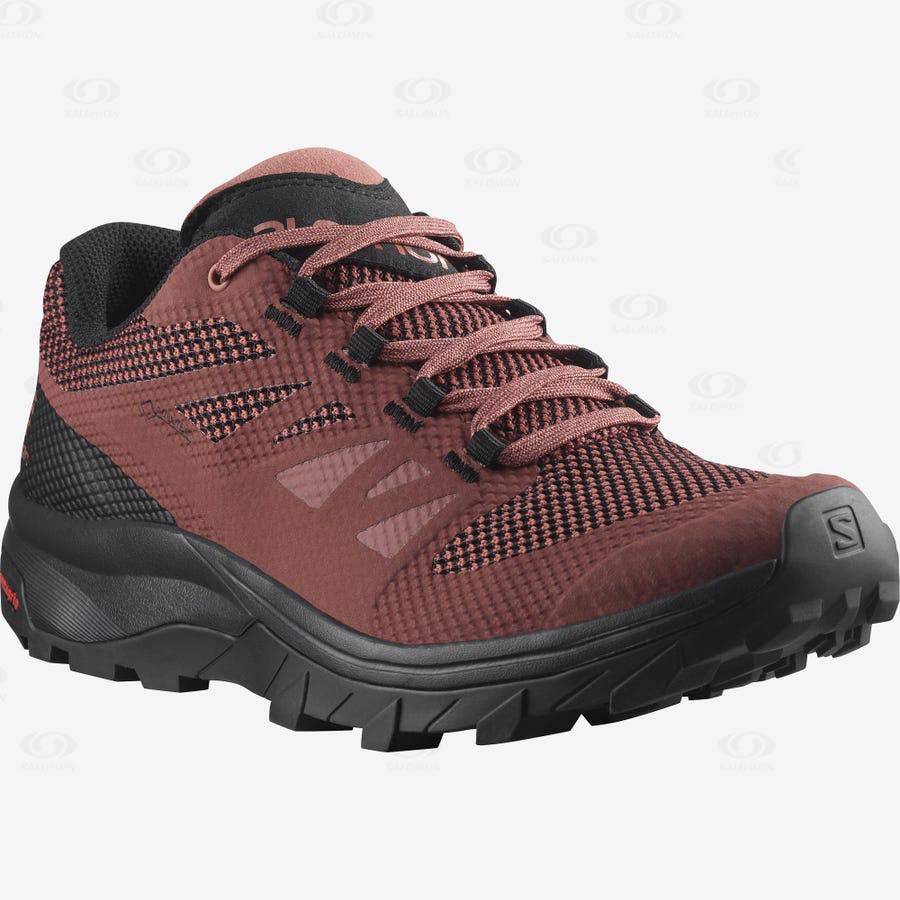 Red Salomon OUTLINE GORE-TEX Women's Hiking Shoes | US-L1676