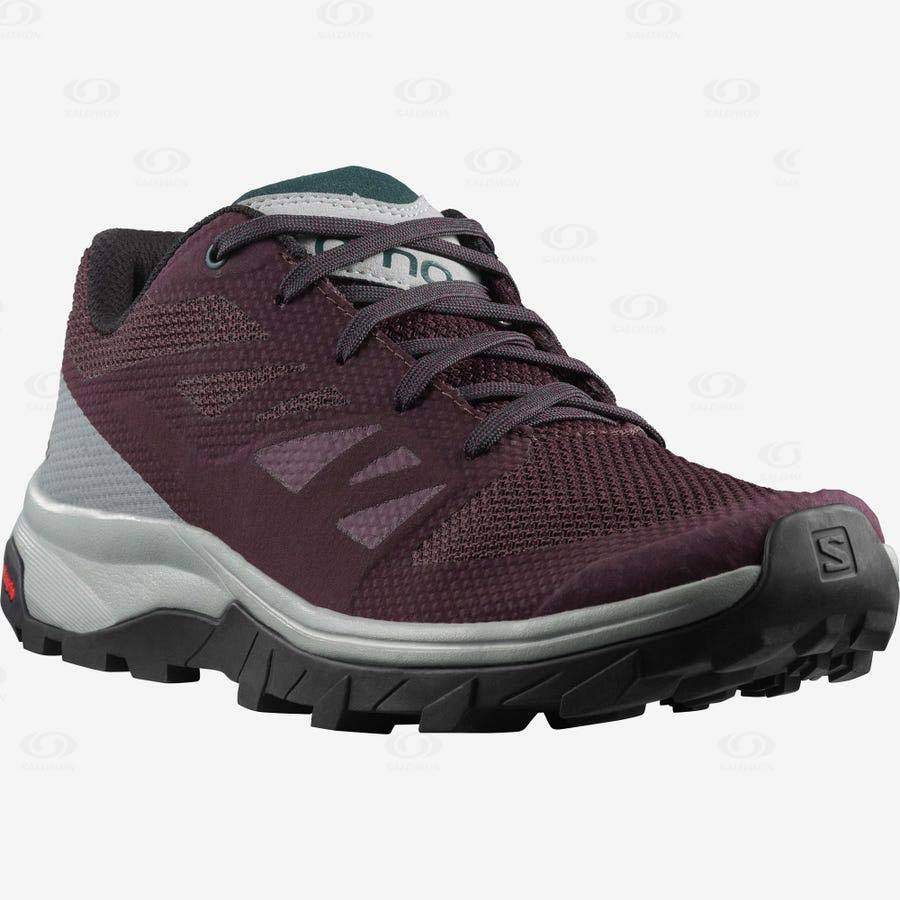 Red Salomon OUTLINE Women's Hiking Shoes | US-O2174