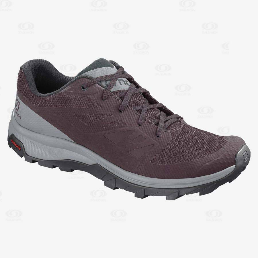 Red Salomon OUTLINE Women's Hiking Shoes | US-O2174