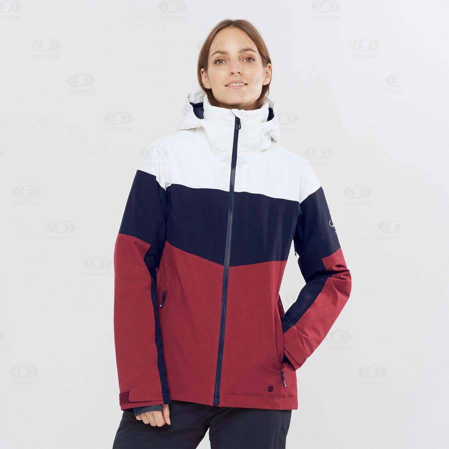 Red Salomon SLALOM Women's Ski Jackets | US-N1127