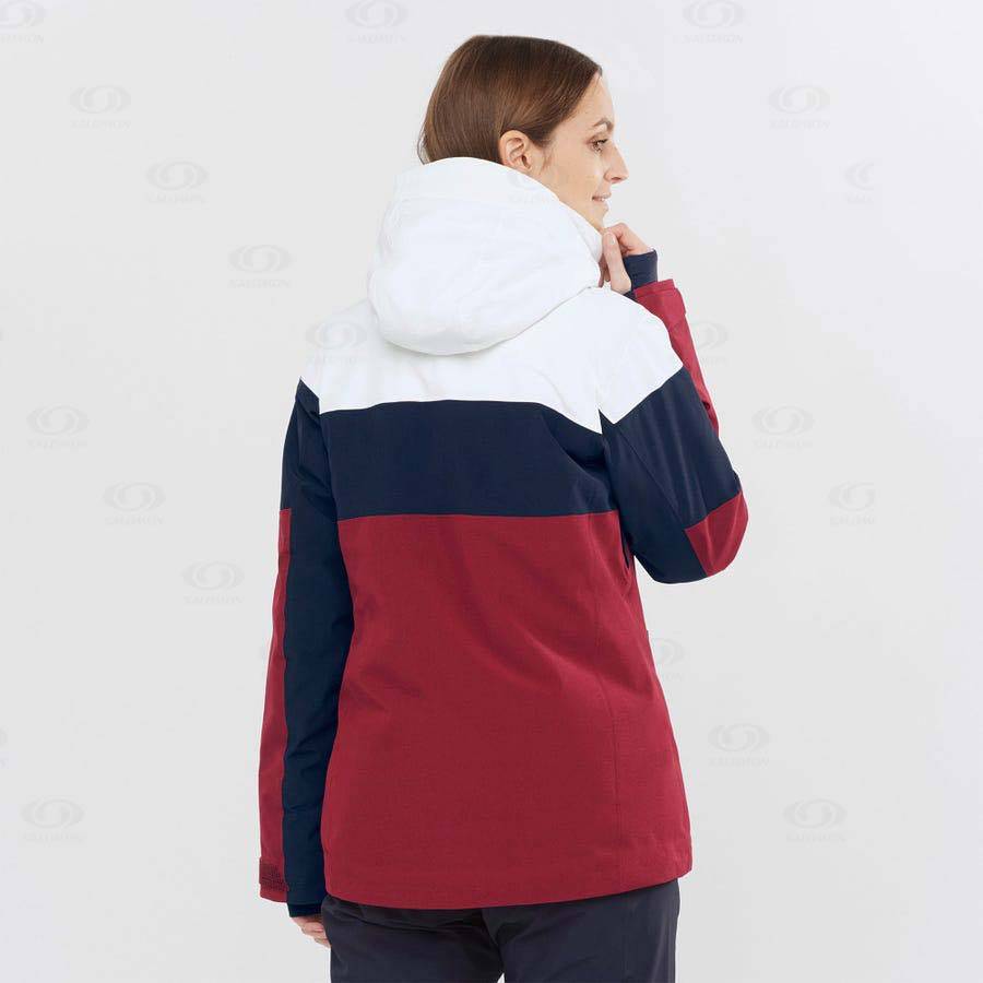 Red Salomon SLALOM Women's Ski Jackets | US-N1127