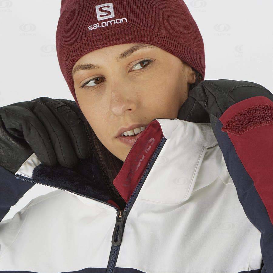 Red Salomon SLALOM Women's Ski Jackets | US-N1127