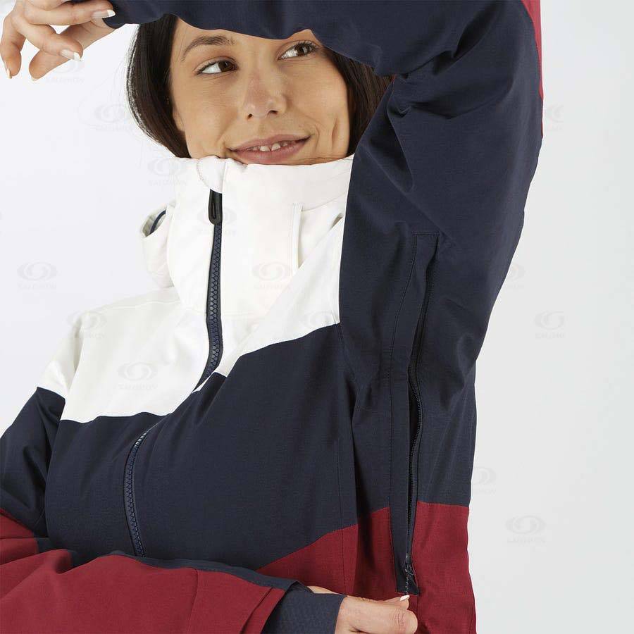 Red Salomon SLALOM Women's Ski Jackets | US-N1127