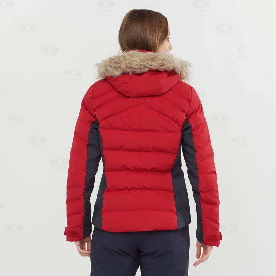 Red Salomon STORMCOZY Women's Ski Jackets | US-N1841