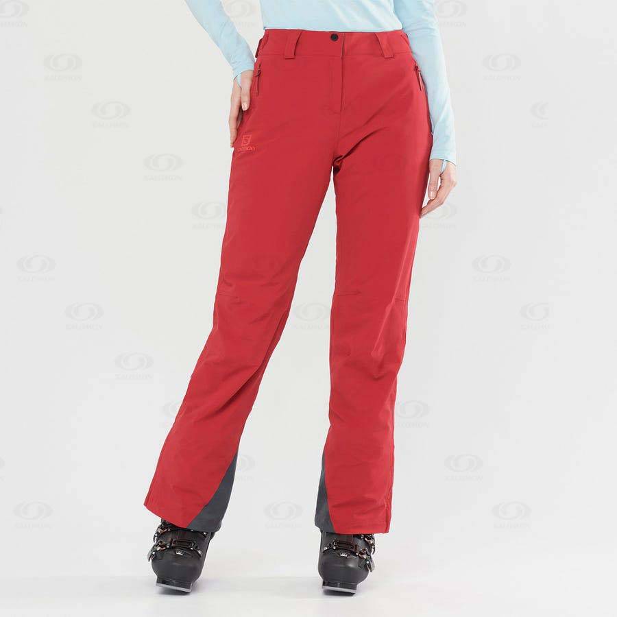 Red Salomon THE BRILLIANT Women's Ski Pants | US-N2044