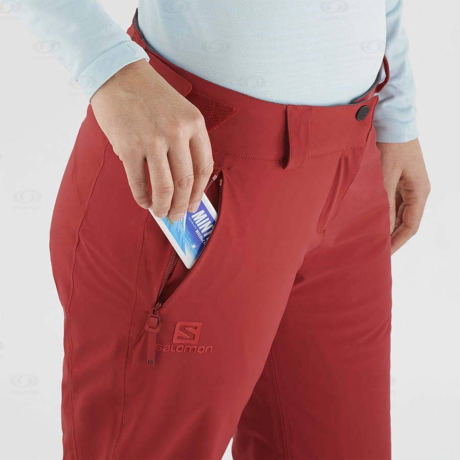 Red Salomon THE BRILLIANT Women's Ski Pants | US-N2044