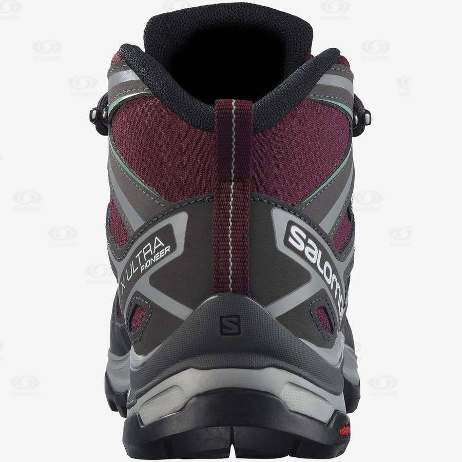 Red Salomon X ULTRA PIONEER MID CLIMASALOMON™ Women's Waterproof Shoes | US-L1648