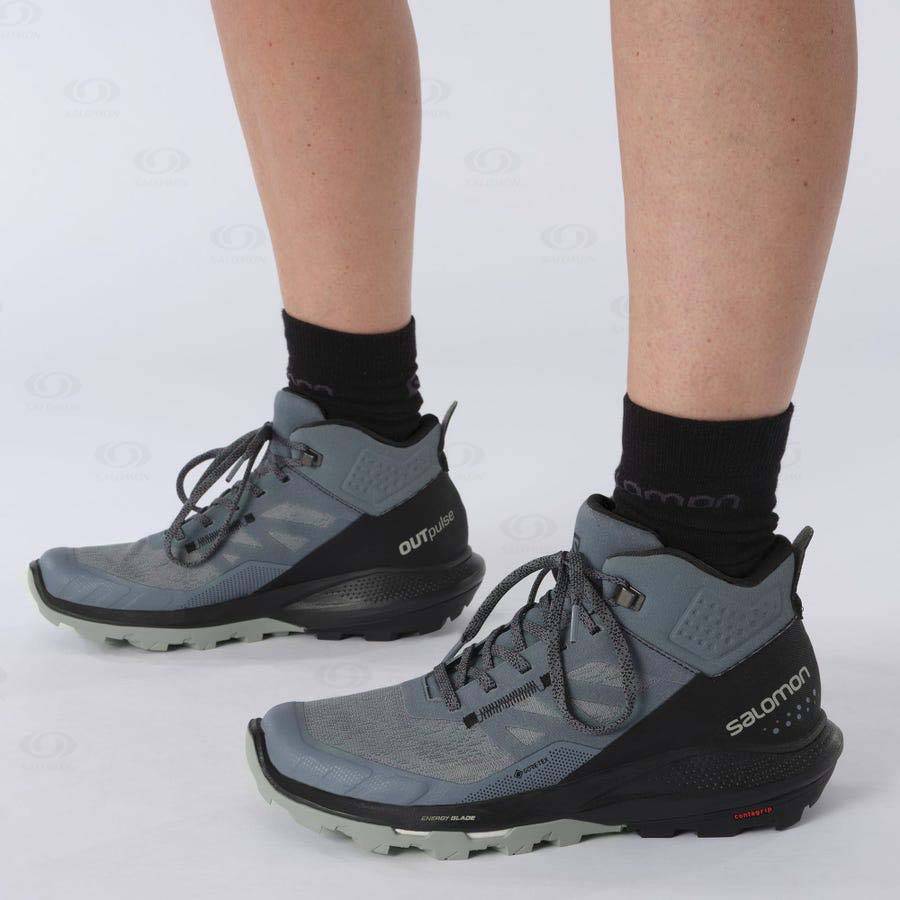 Silver Salomon OUTPULSE MID GORE-TEX Women's Hiking Shoes | US-O1292