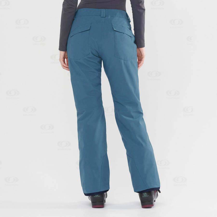 Turquoise Salomon EDGE Women's Ski Pants | US-L2082