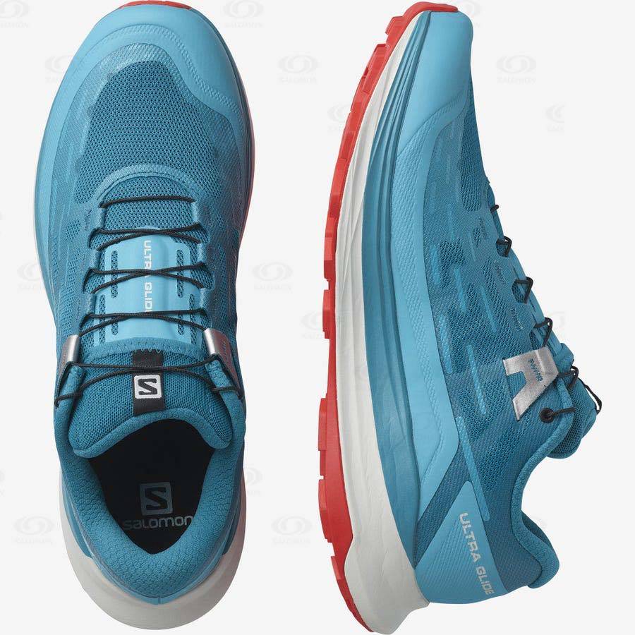 Turquoise Salomon ULTRA GLIDE Men's Trail Running Shoes | US-O2407