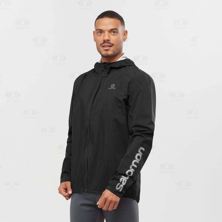 White / Black Salomon BONATTI 2.5L Men's Waterproof Jackets | US-N1134