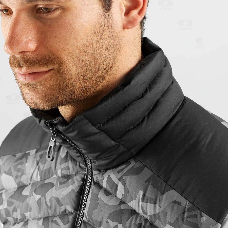 White / Black Salomon ESSENTIAL XWARM DOWN Men's Insulated Jackets | US-N1771