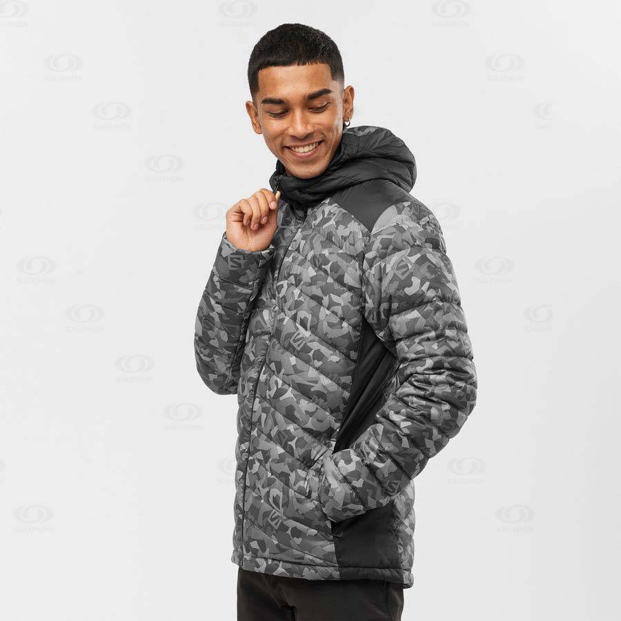 White / Black Salomon ESSENTIAL XWARM DOWN Men's Insulated Jackets | US-N2121