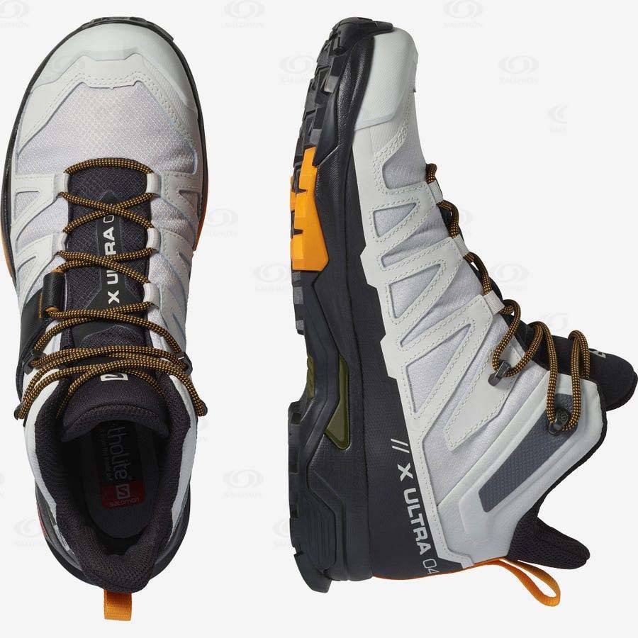 White / Black Salomon X ULTRA 4 MID GORE-TEX Men's Hiking Shoes | US-L1501