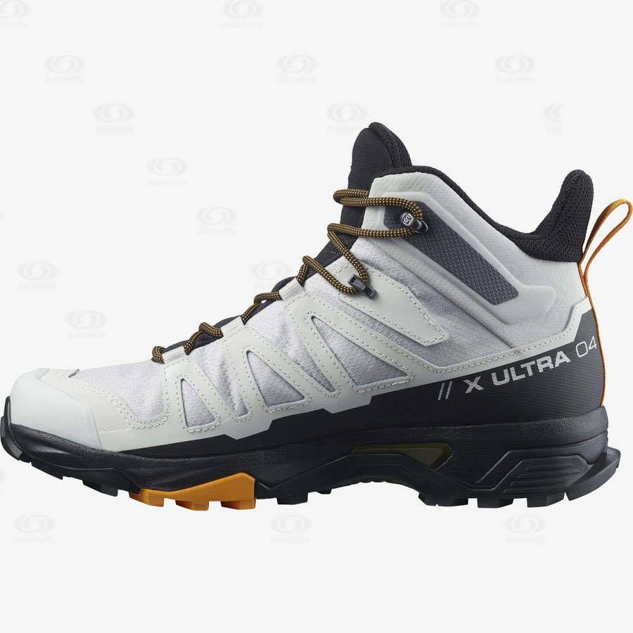 White / Black Salomon X ULTRA 4 MID GORE-TEX Men's Hiking Shoes | US-L1501