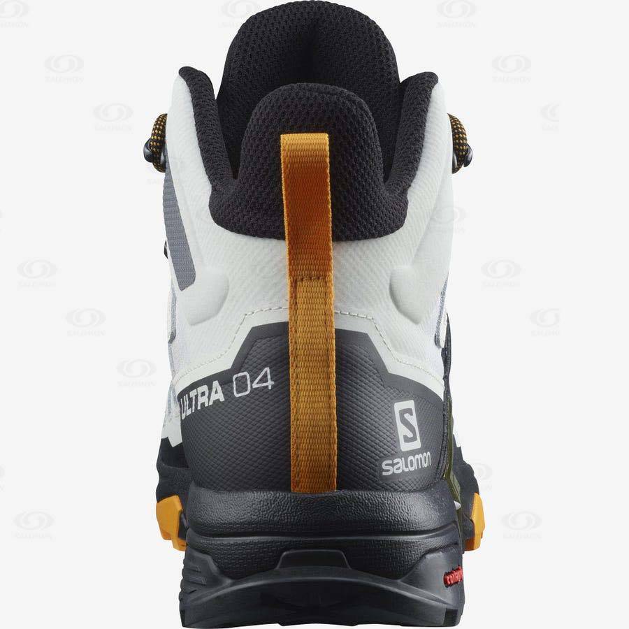 White / Black Salomon X ULTRA 4 MID GORE-TEX Men's Waterproof Shoes | US-O1252