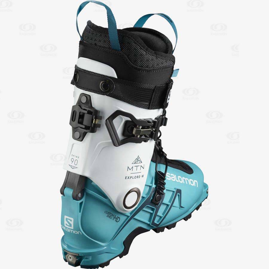 White / Blue Salomon MTN EXPLORE Women's Ski Boots | US-O1306