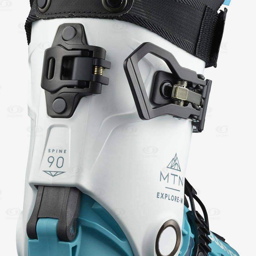 White / Blue Salomon MTN EXPLORE Women's Ski Boots | US-O1306