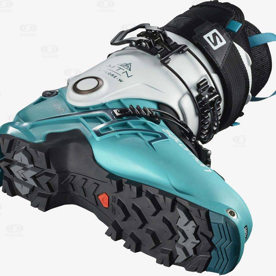 White / Blue Salomon MTN EXPLORE Women's Ski Boots | US-O1306