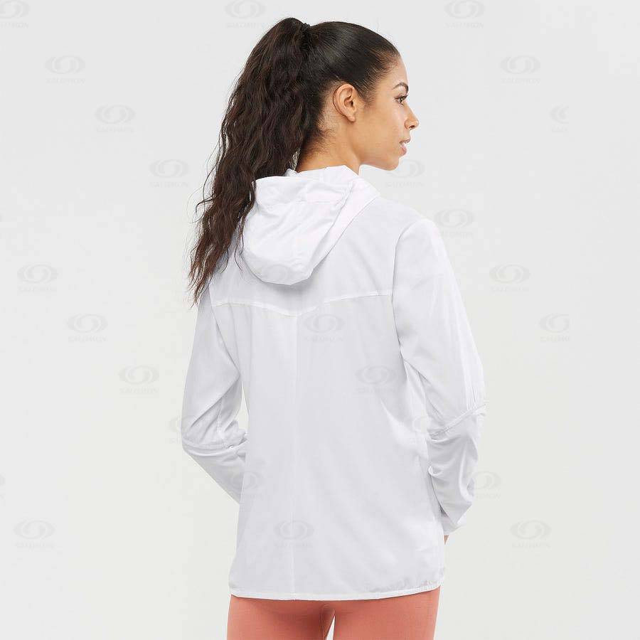 White Salomon AGILE WIND Women's Windbreakers Jacket | US-N1589