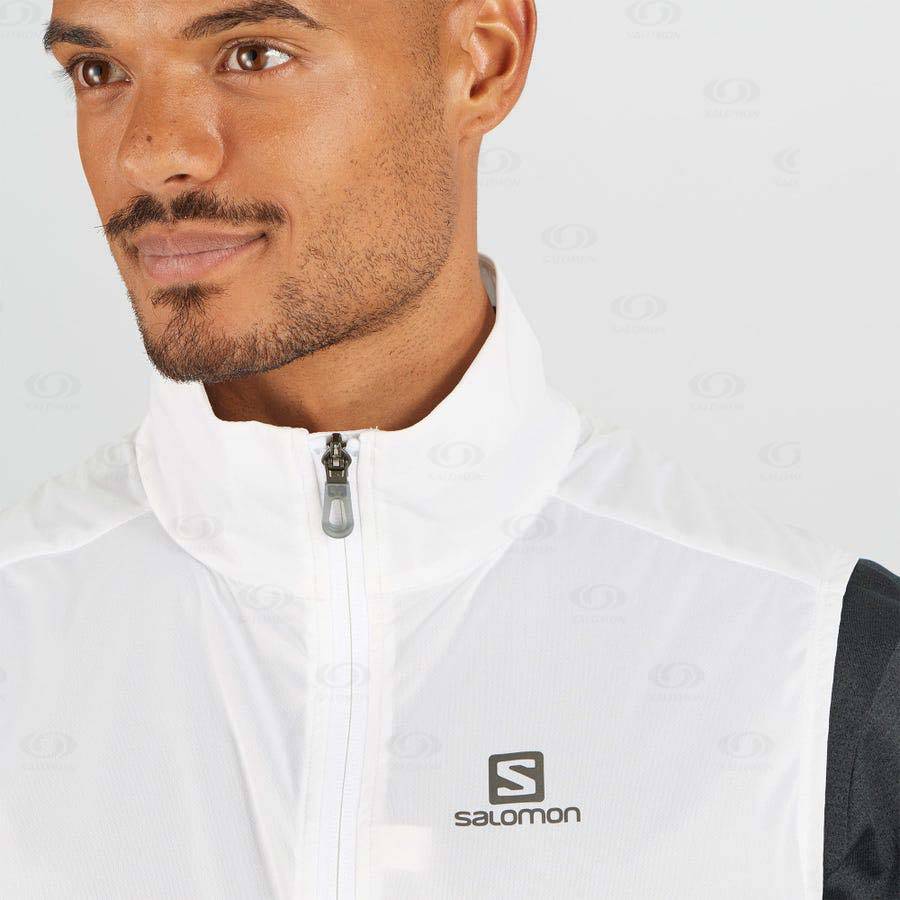 White Salomon BONATTI AERO HYBRID Men's Waterproof Jackets | US-M1146