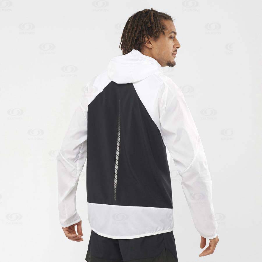 White Salomon BONATTI CROSS WIND Men's Windbreakers Jacket | US-N2604