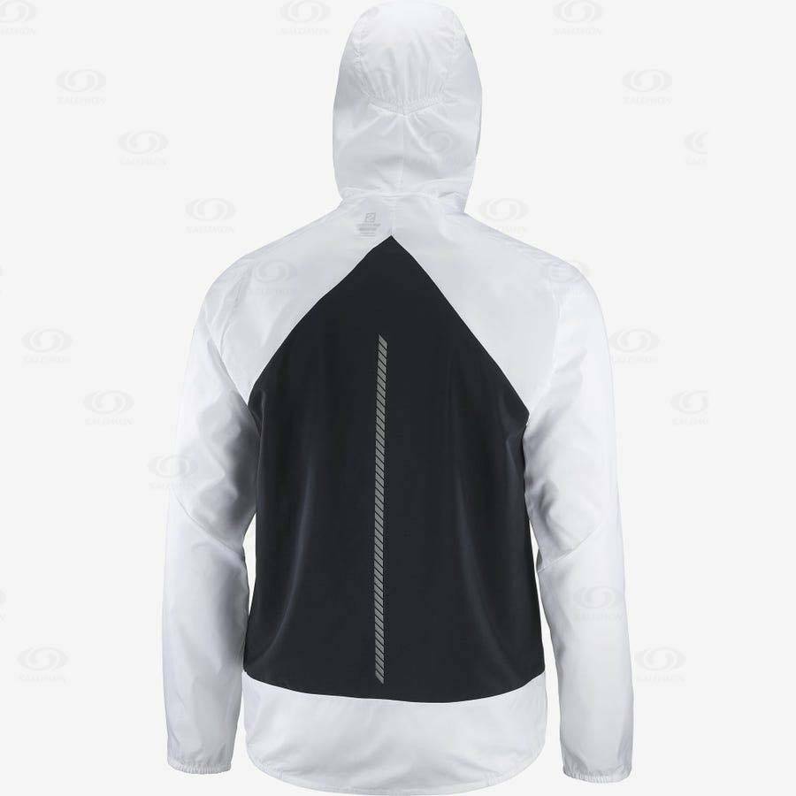 White Salomon BONATTI CROSS WIND Men's Windbreakers Jacket | US-N2604