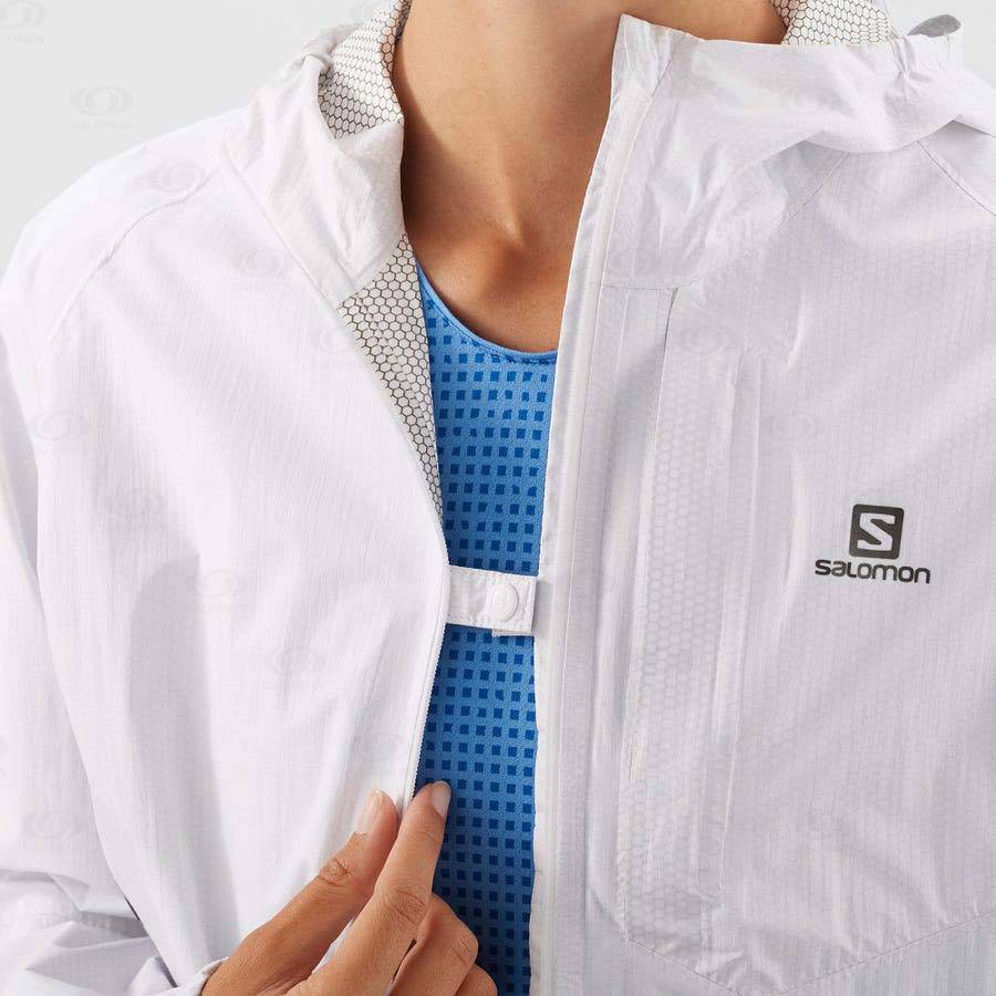 White Salomon BONATTI WATERPROOF Women's Waterproof Jackets | US-S1191