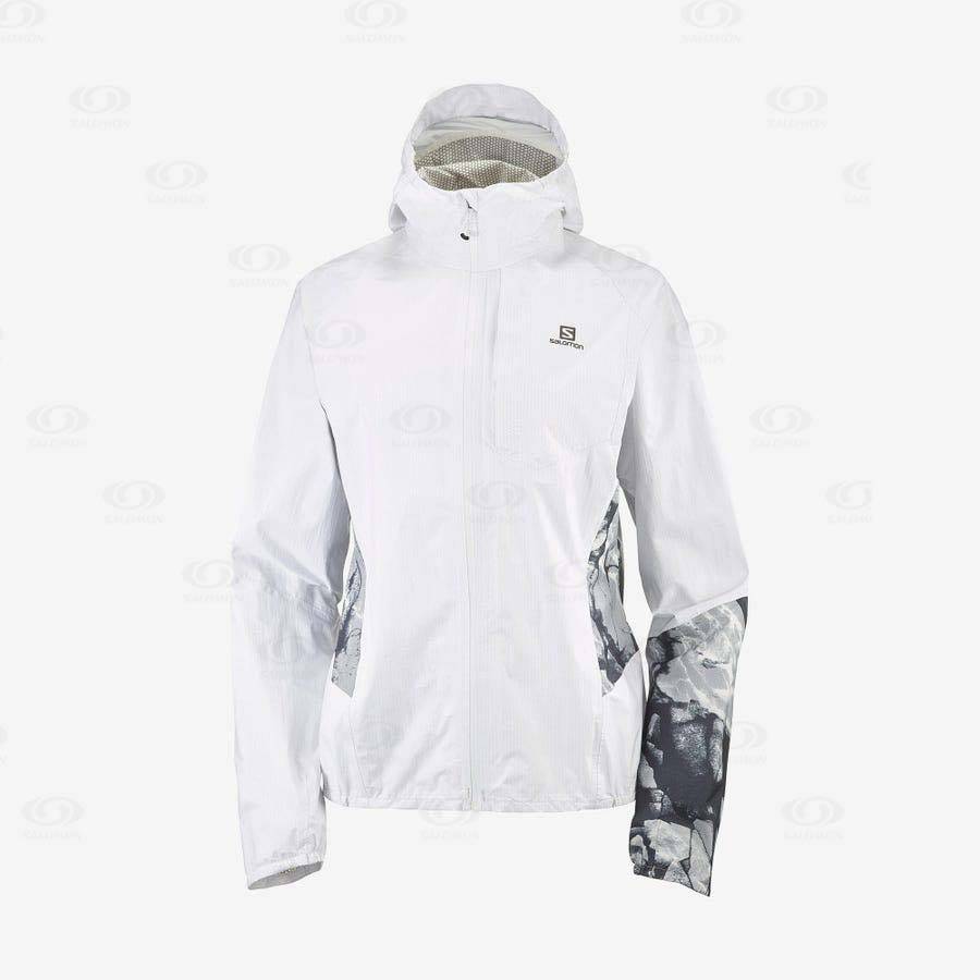 White Salomon BONATTI WATERPROOF Women\'s Waterproof Jackets | US-S1191