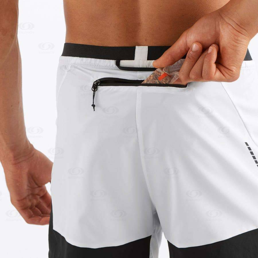 White Salomon CROSS 2IN1 Men's Shorts | US-L1963