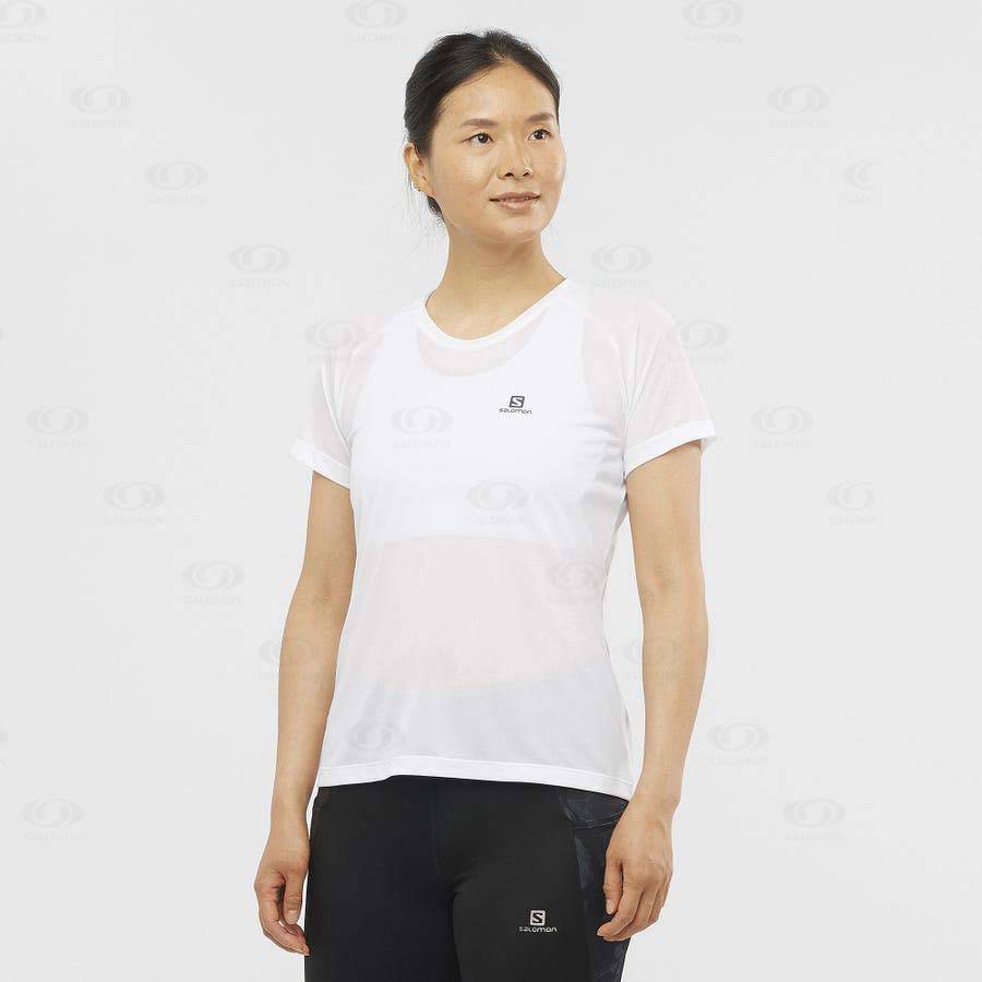 White Salomon CROSS REBEL Women's T Shirts | US-O2428