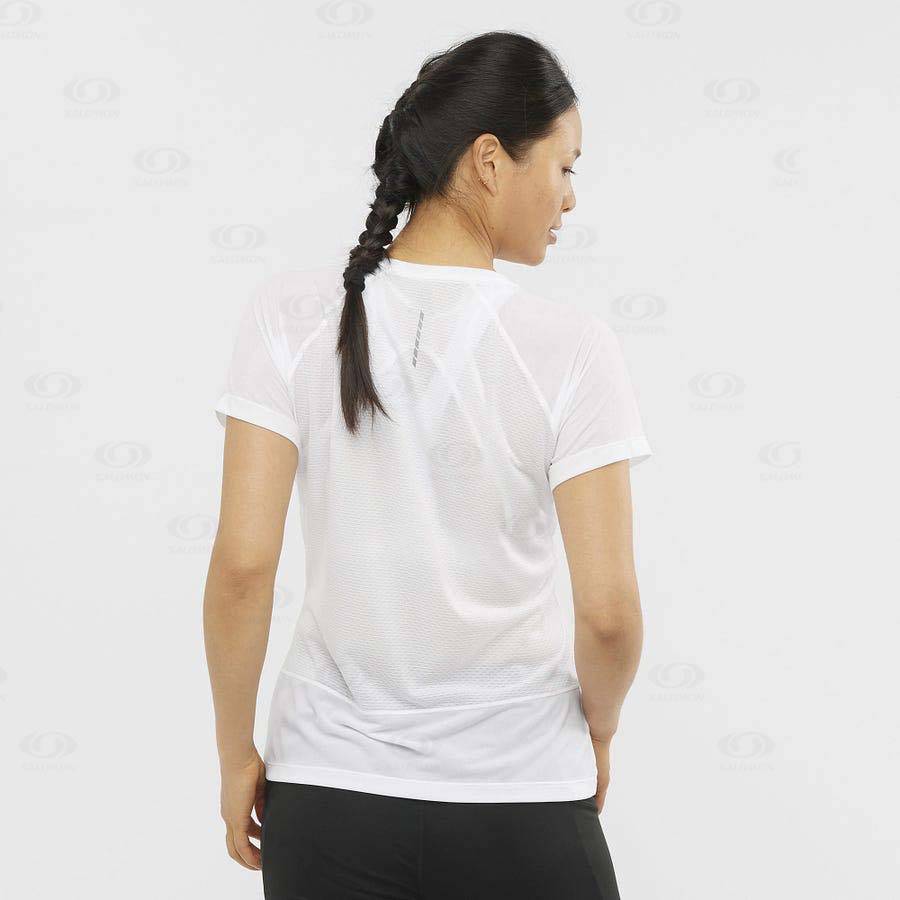 White Salomon CROSS REBEL Women's T Shirts | US-O2428