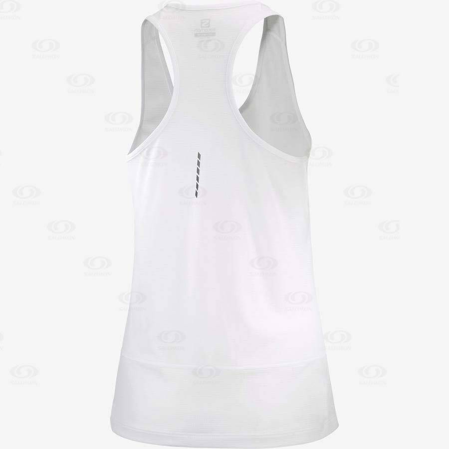 White Salomon CROSS RUN Women's T Shirts | US-N2401