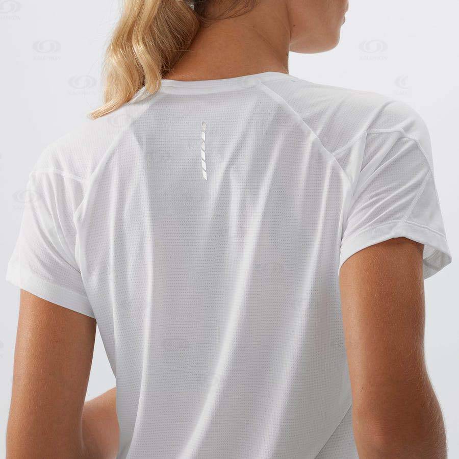 White Salomon CROSS RUN Women's T Shirts | US-O1082