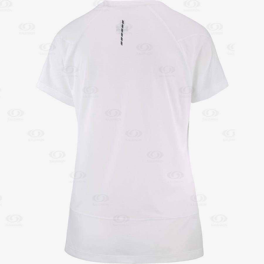 White Salomon CROSS RUN Women's T Shirts | US-O1082