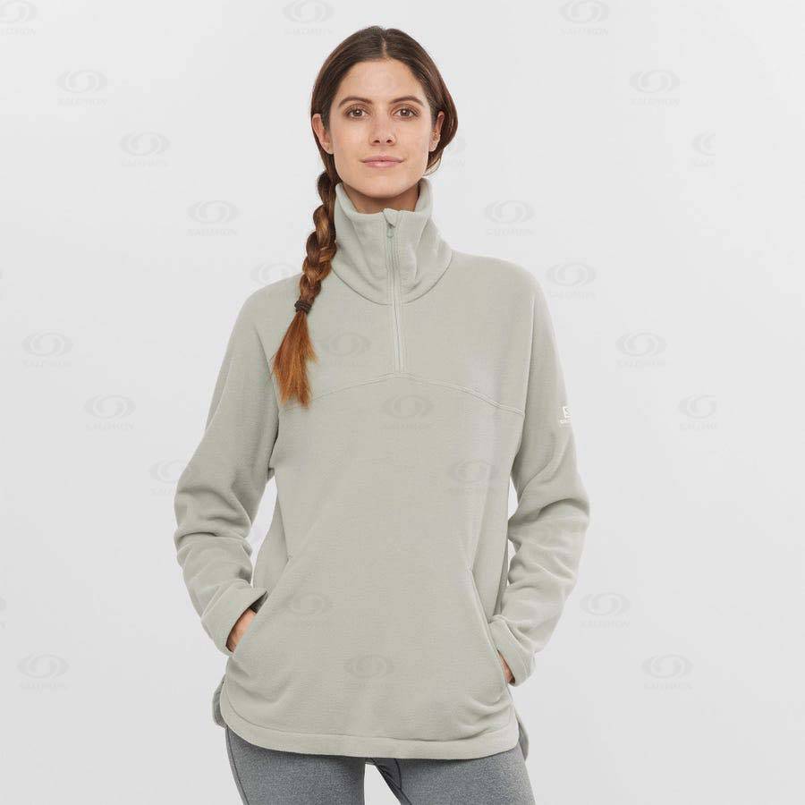 White Salomon ESSENTIAL COSY FLEECE Women's Hoodie | US-S2353