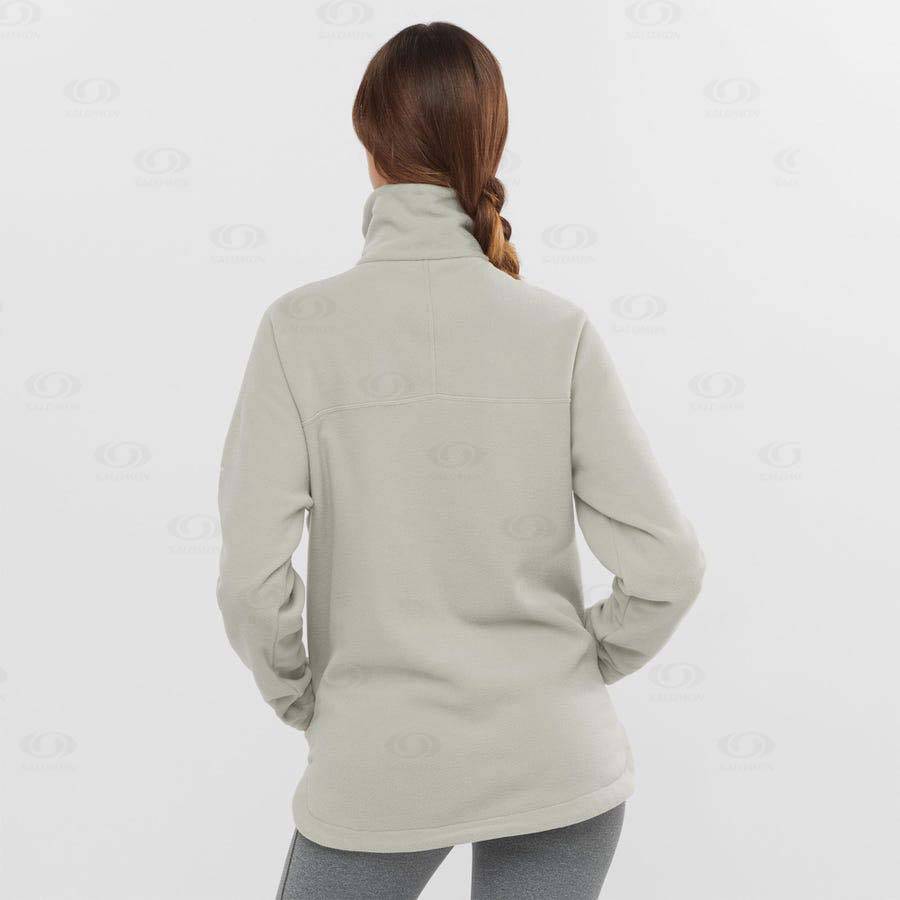 White Salomon ESSENTIAL COSY FLEECE Women's Hoodie | US-S2353