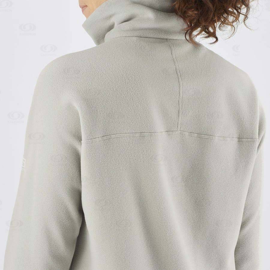 White Salomon ESSENTIAL COSY FLEECE Women's Hoodie | US-S2353