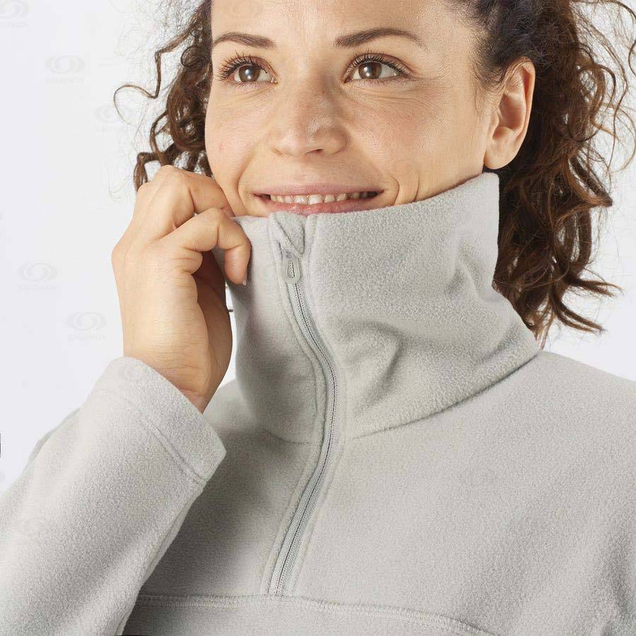 White Salomon ESSENTIAL COSY FLEECE Women's Hoodie | US-S2353