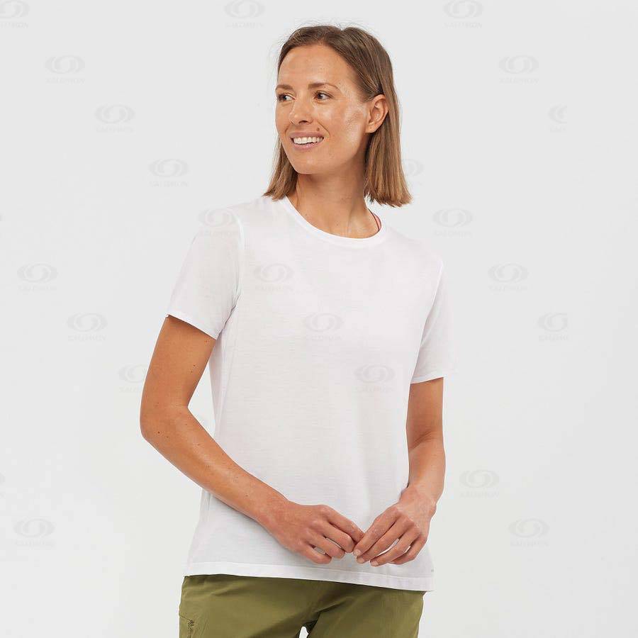 White Salomon ESSENTIAL TENCEL Women's T Shirts | US-A2207