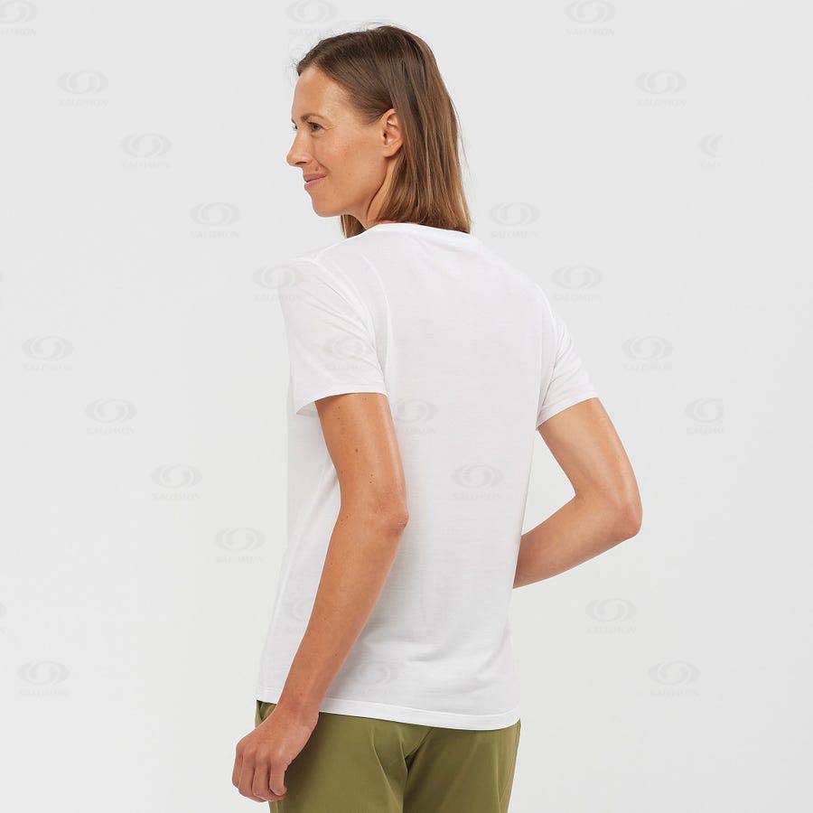 White Salomon ESSENTIAL TENCEL Women's T Shirts | US-A2207