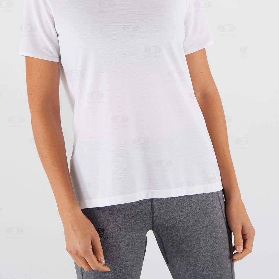 White Salomon ESSENTIAL TENCEL Women's T Shirts | US-A2207