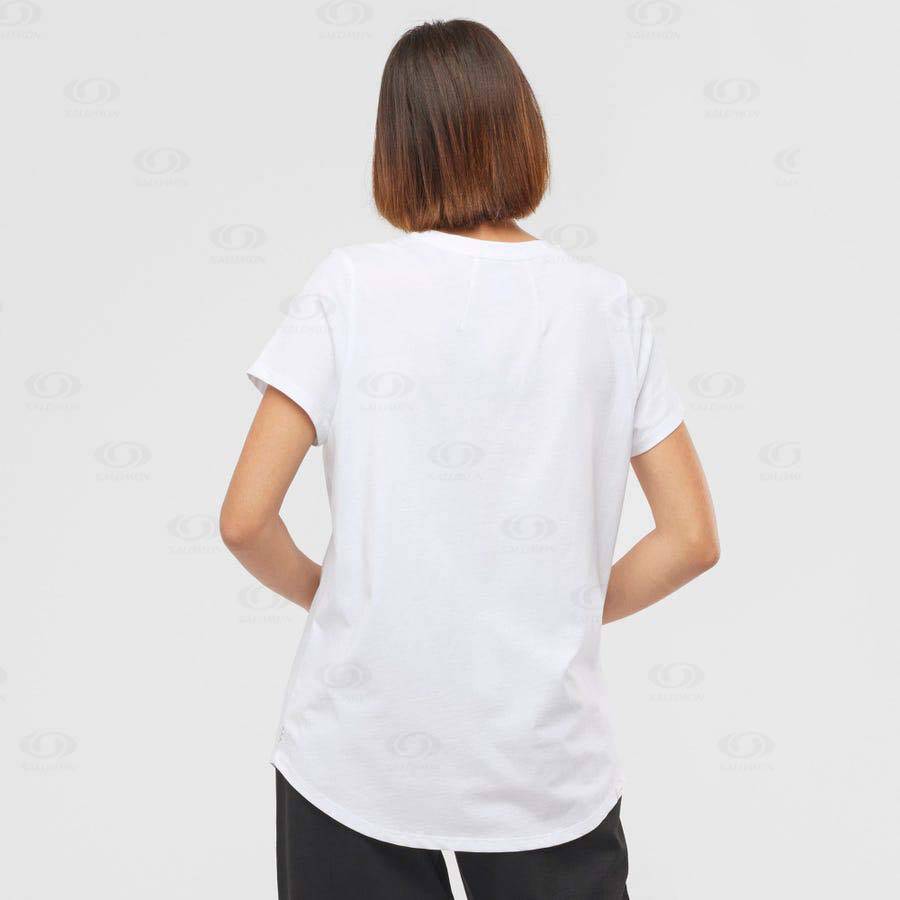 White Salomon OUTLIFE SCOOP HEM TEE W Women's T Shirts | US-O1012