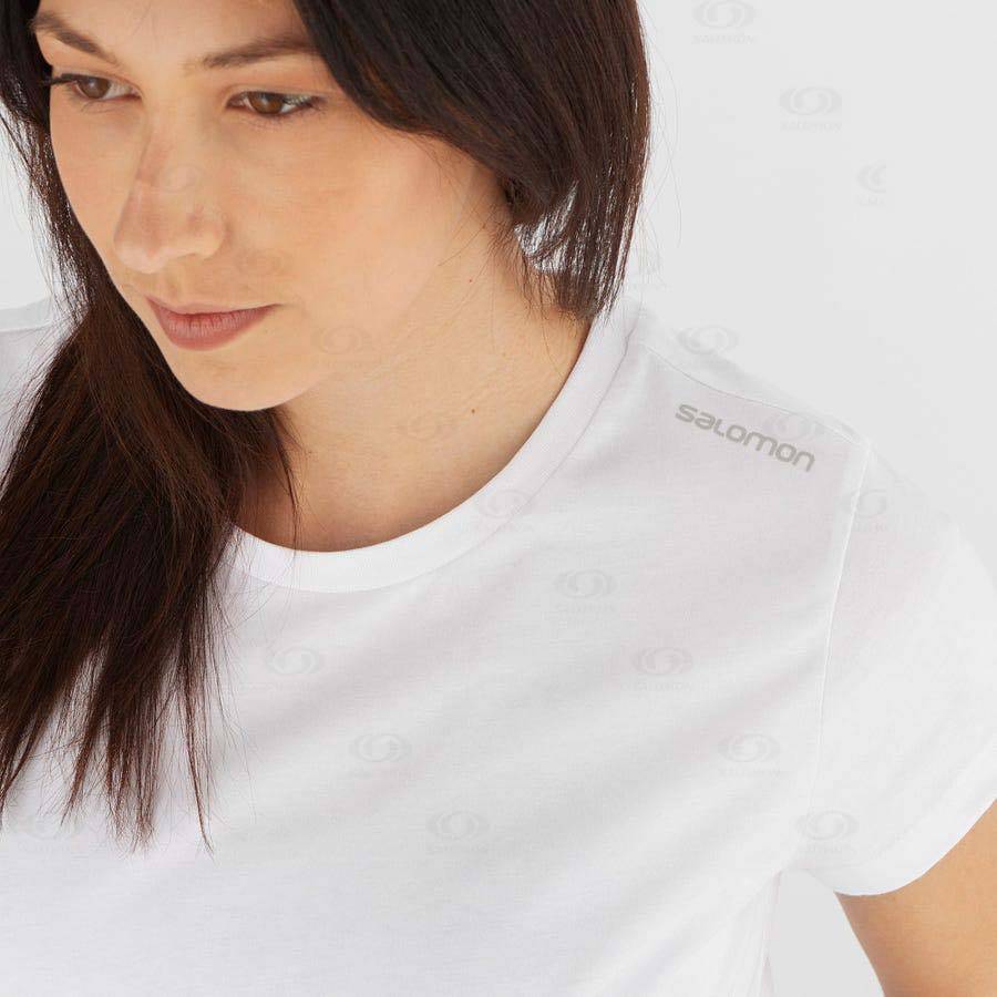 White Salomon OUTLIFE SCOOP HEM TEE W Women's T Shirts | US-O1012