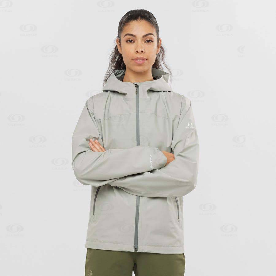 White Salomon OUTLINE GORE-TEX 2.5L Women's Waterproof Jackets | US-W1710