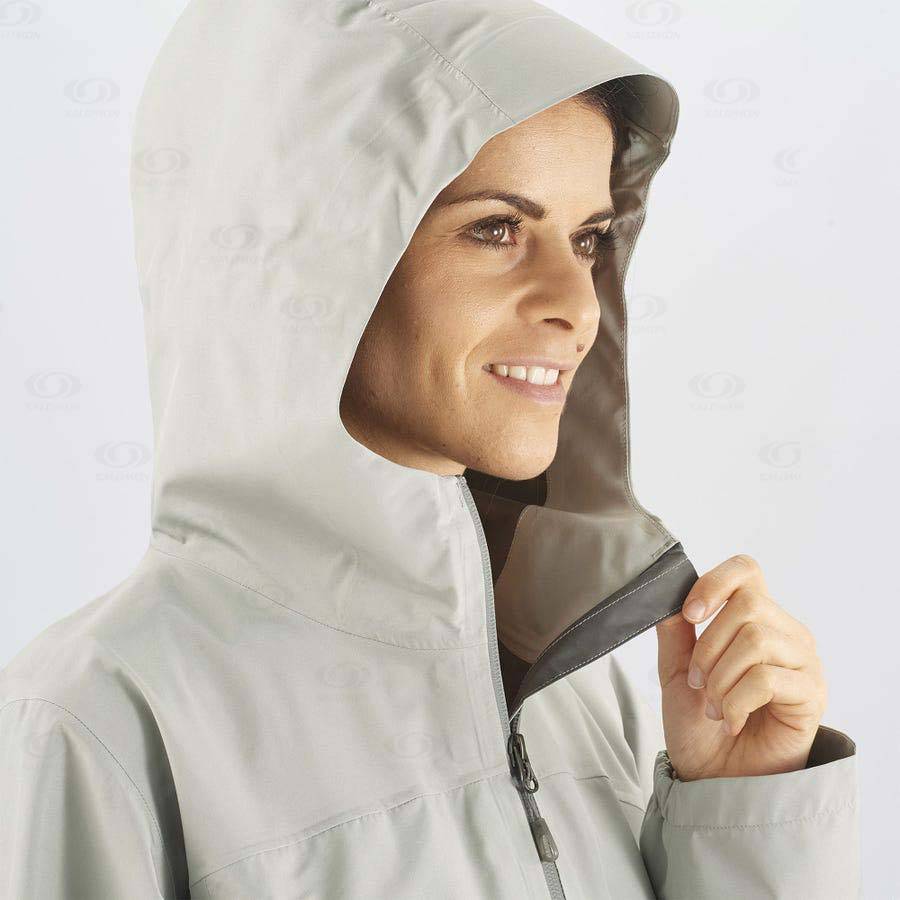 White Salomon OUTLINE GORE-TEX 2.5L Women's Waterproof Jackets | US-W1710