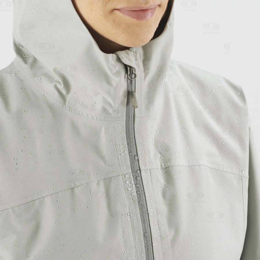 White Salomon OUTLINE GORE-TEX 2.5L Women's Waterproof Jackets | US-W1710