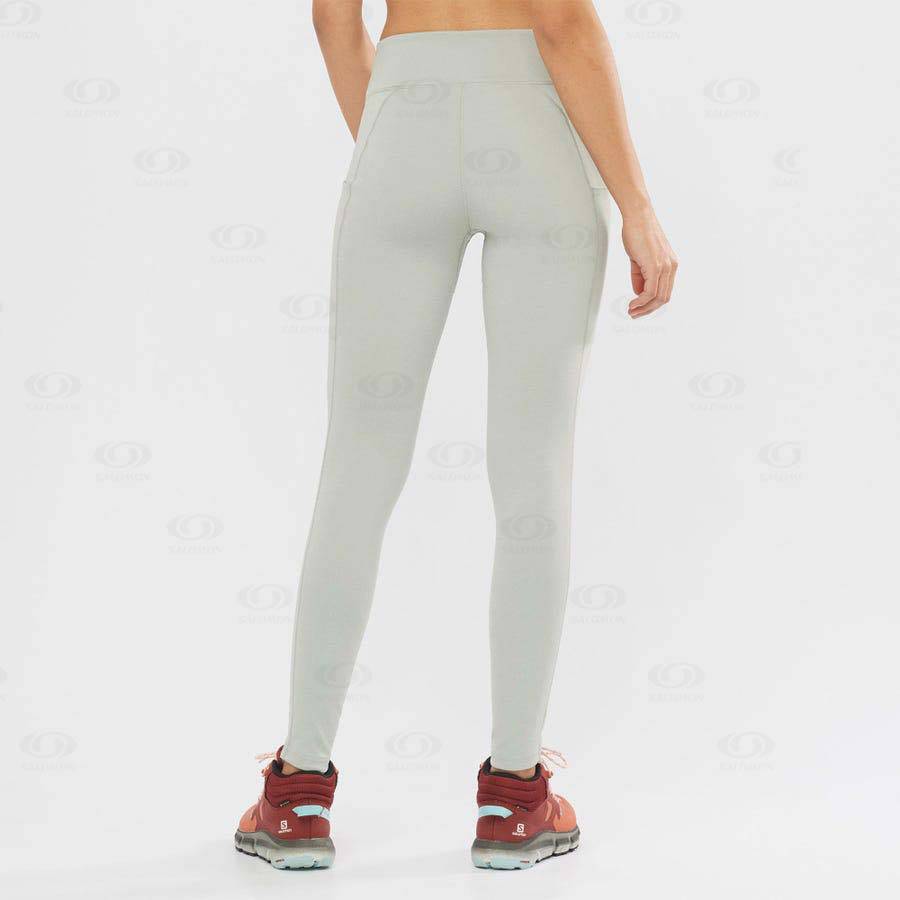 White Salomon OUTLINE Women's Running Tights | US-W1980